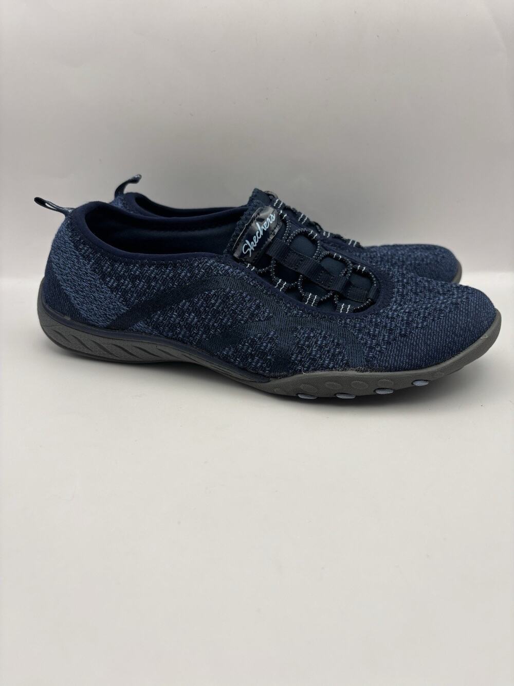 Skechers Relaxed Fit Breathe Easy Blue Slip On Shoes Women Size 7